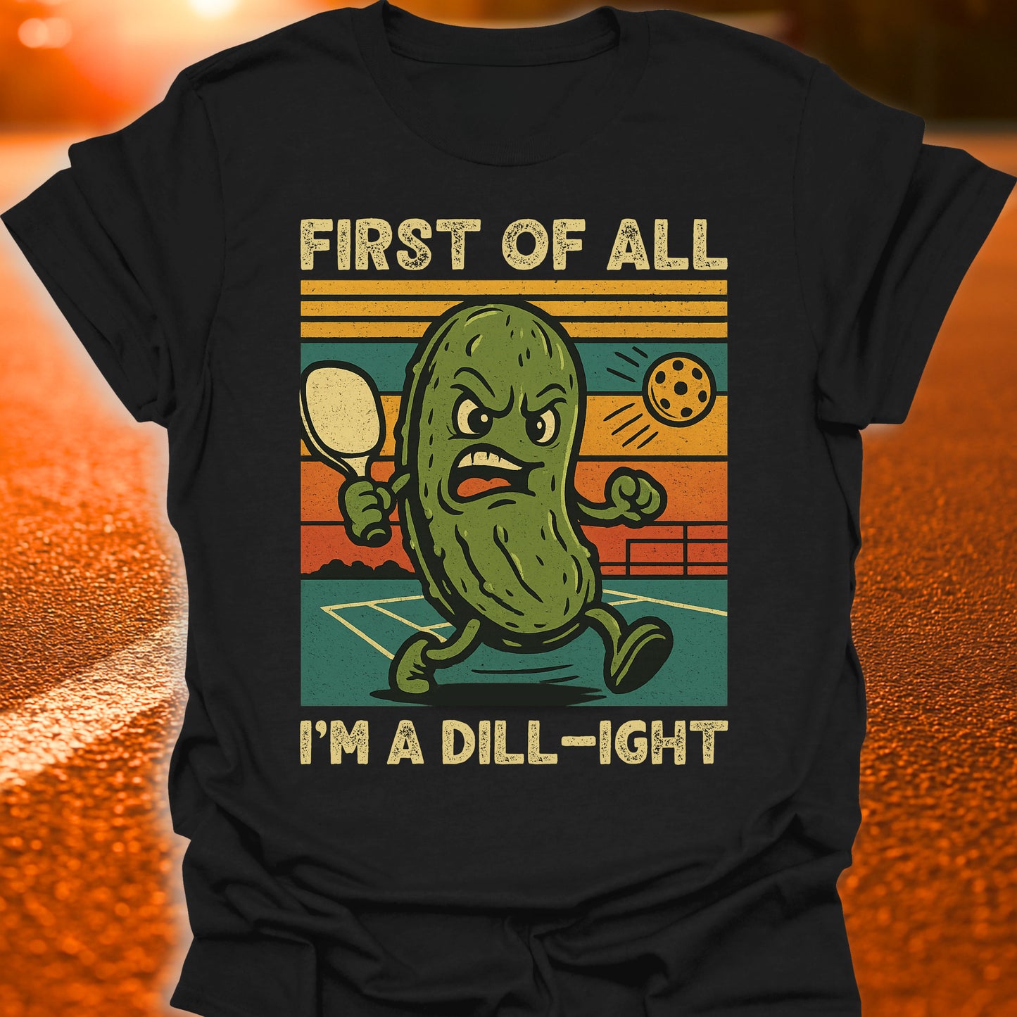 I'm A Dill-ight Retro Sunset T-Shirt
