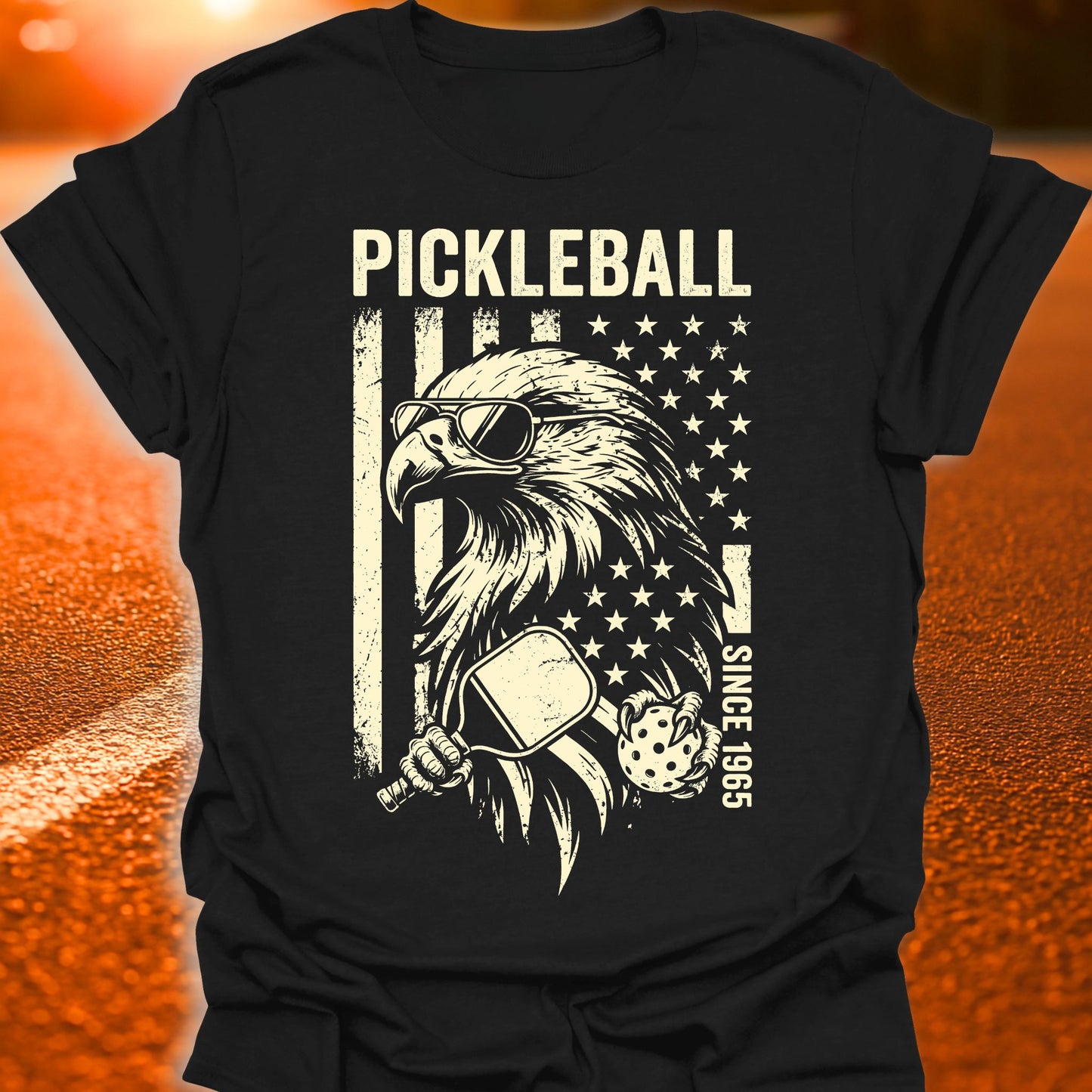 American Flag Eagle Pickleball T-Shirt