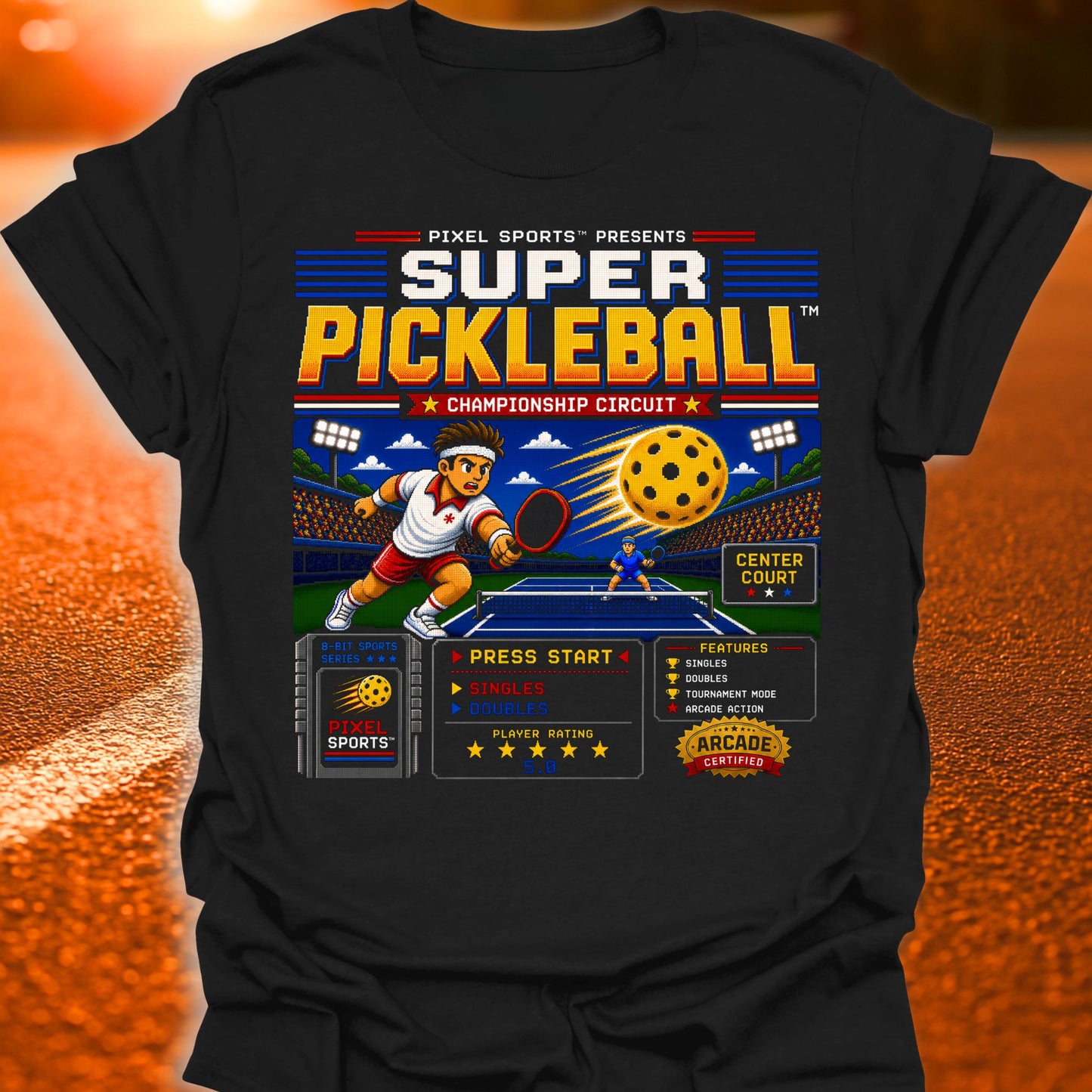Super Pickleball Retro Gamer T-Shirt