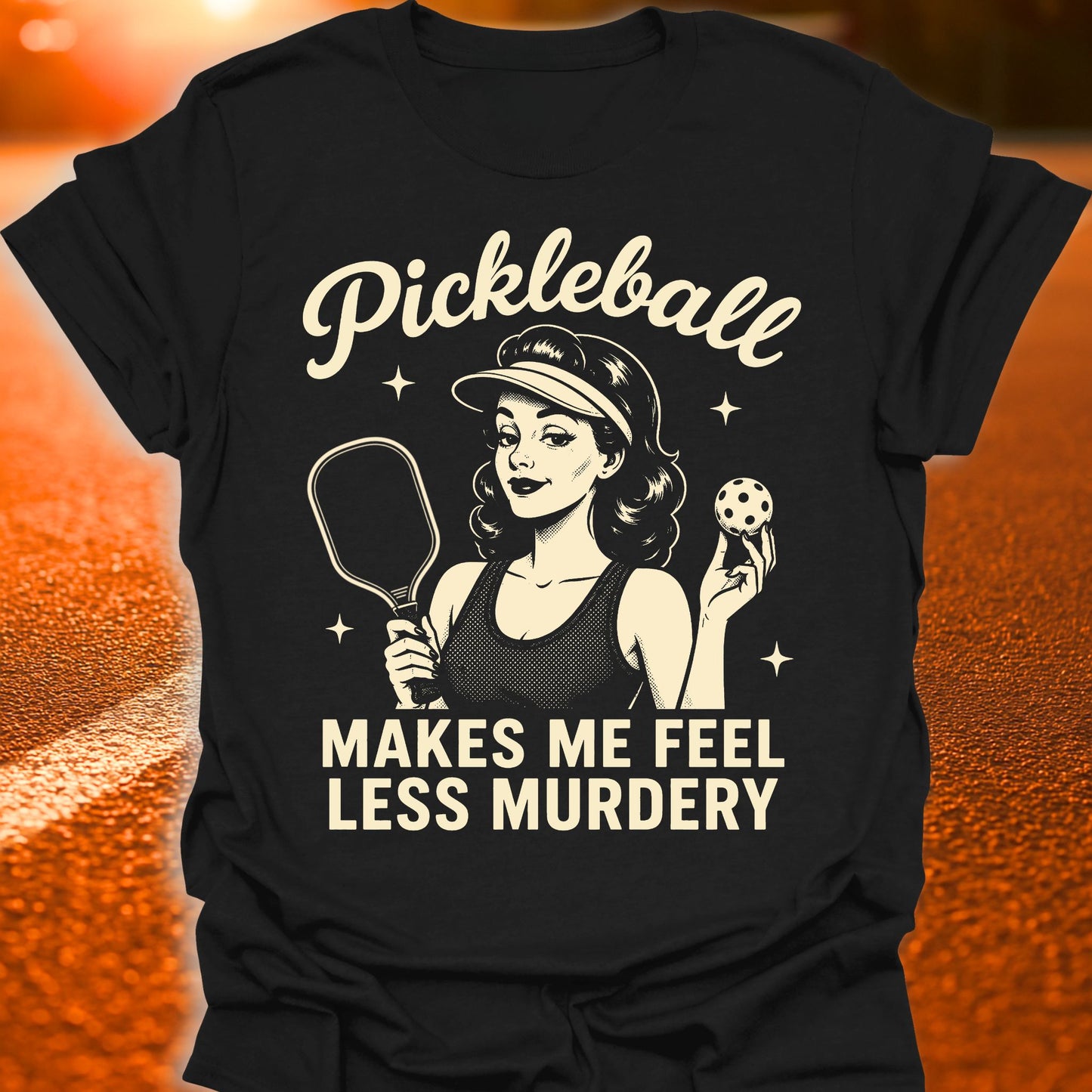 Less Murdery Vintage Pickleball T-Shirt