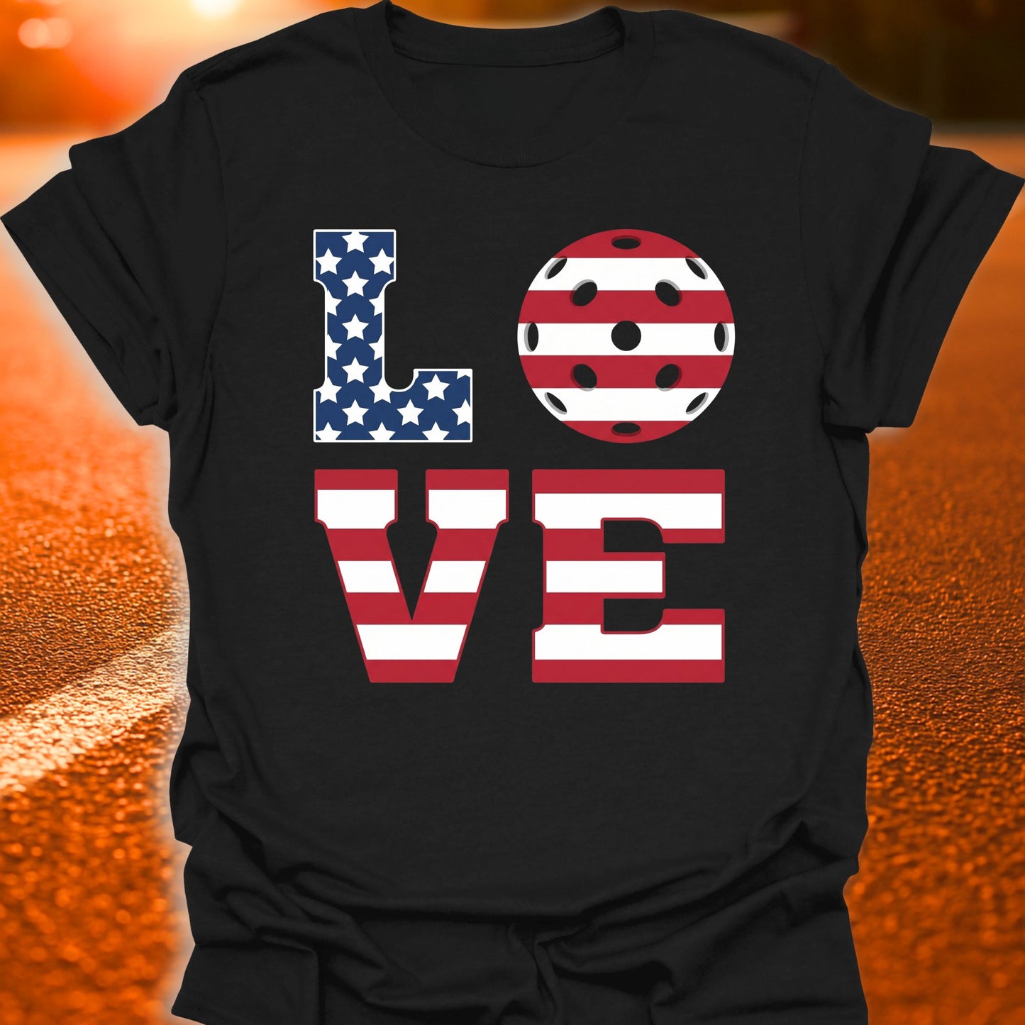 Love Pickleball American Flag T-Shirt