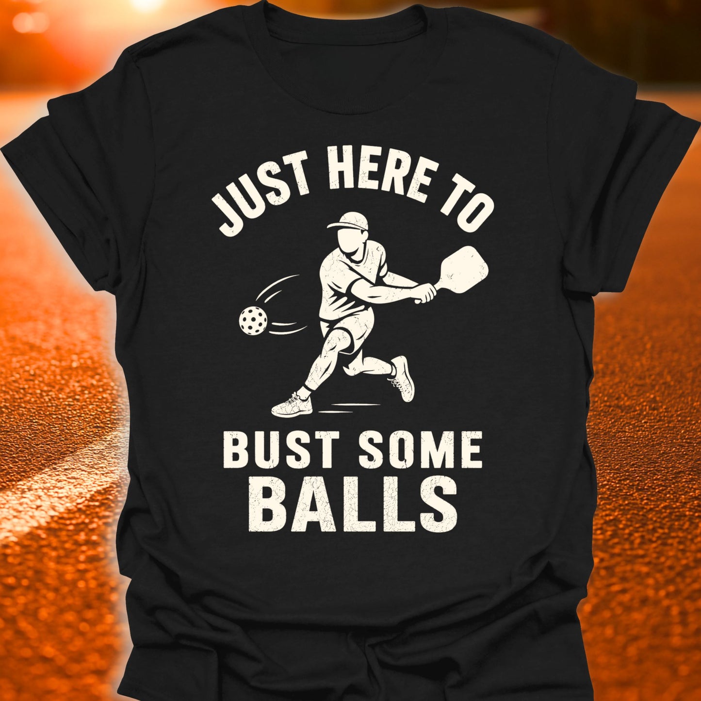 Just here To Bust Some Balls Varsity Pickleball T-Shirt