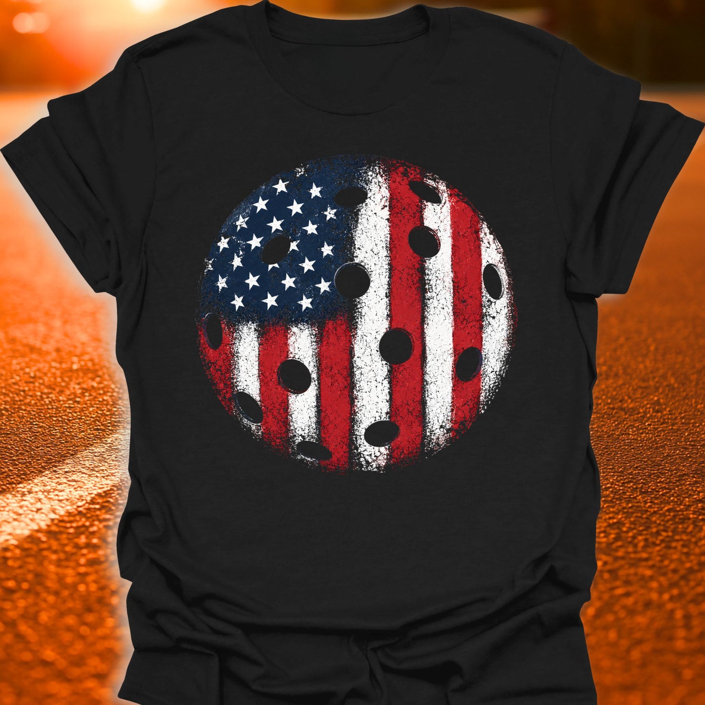 American Flag Pickleball Graphic T-Shirt