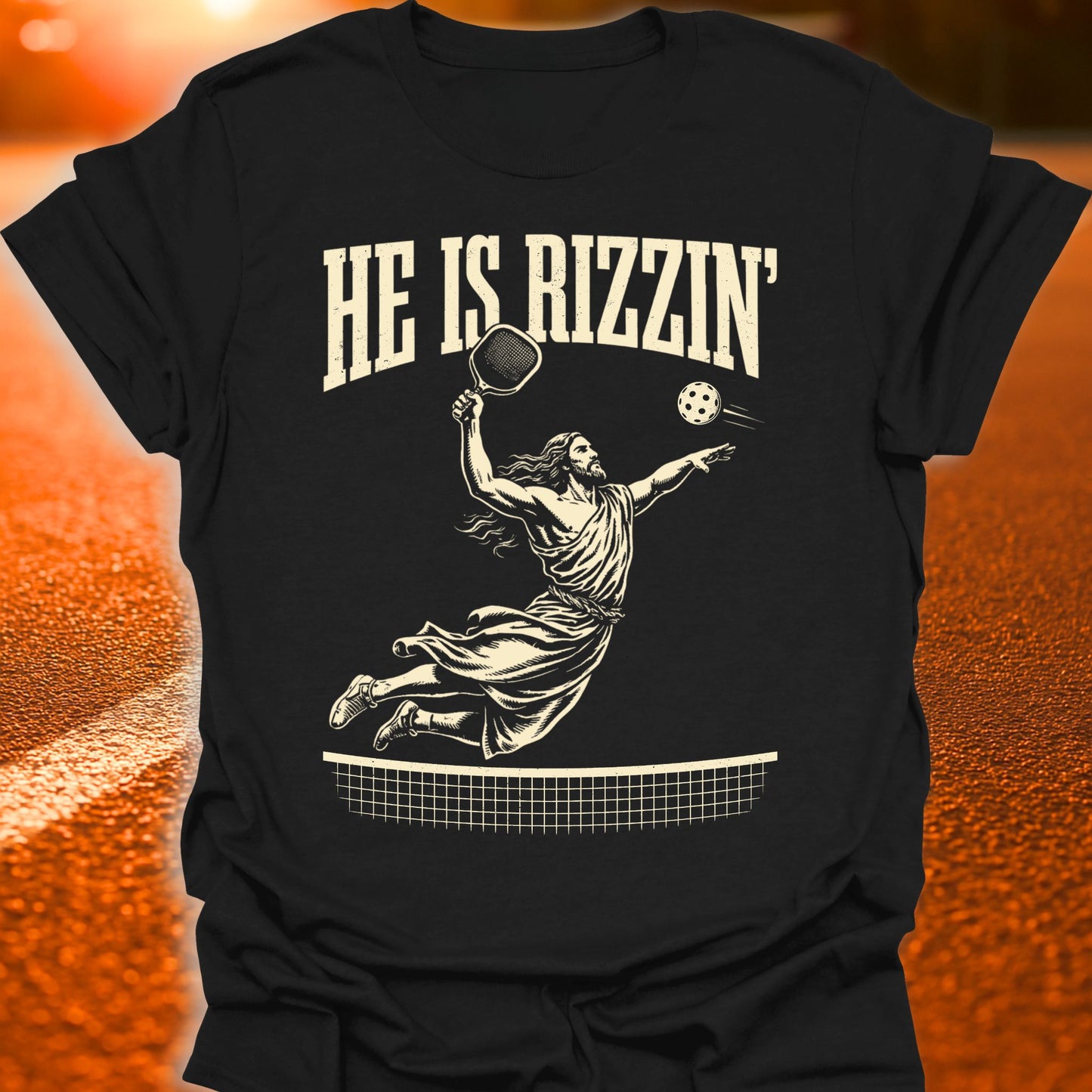 He Is Rizzin' Jesus Pickleball T-Shirt