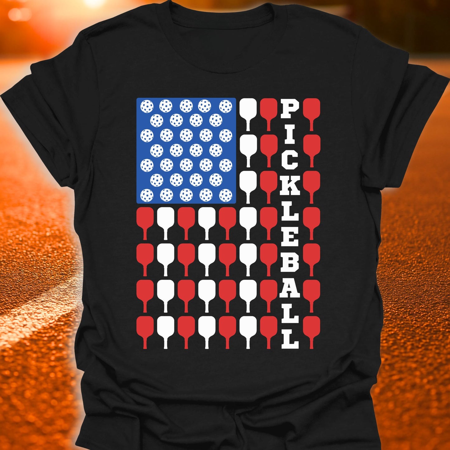 American Pickleball Flag T-Shirt