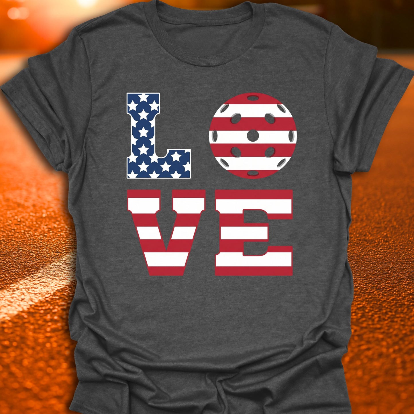 Love Pickleball American Flag T-Shirt