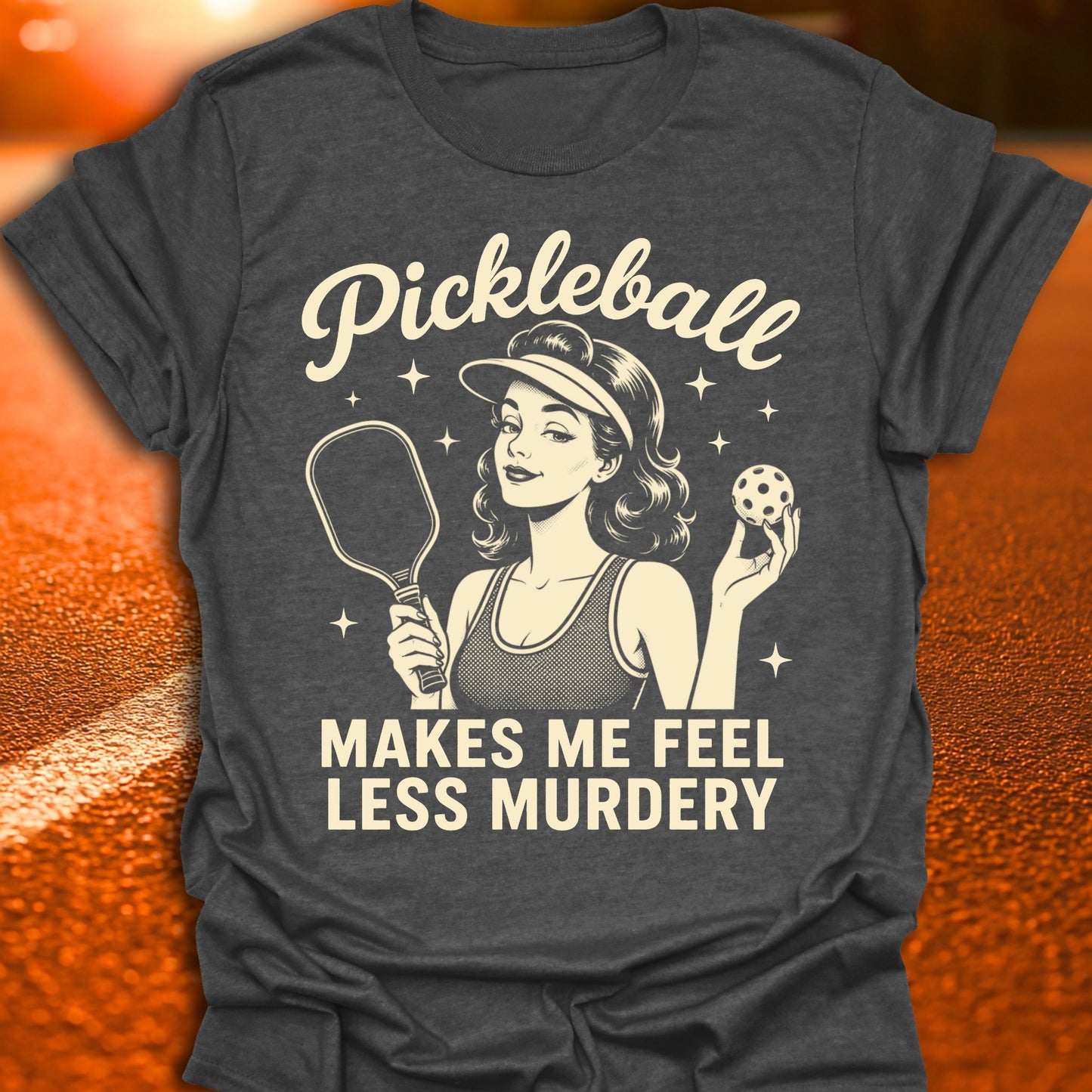 Less Murdery Vintage Pickleball T-Shirt
