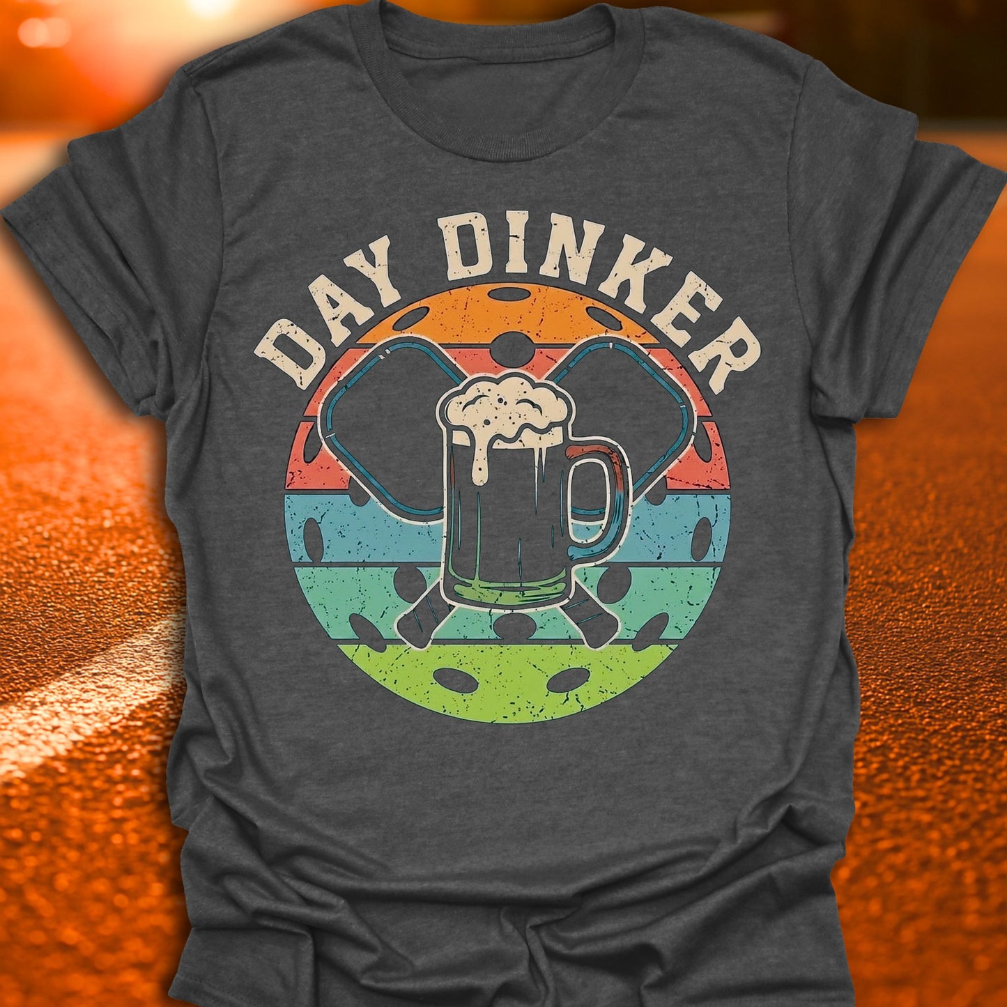 Day Dinker Sunset Pickleball T-Shirt