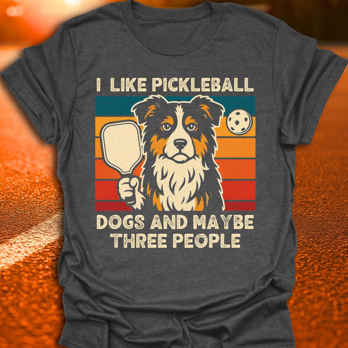 I Like Pickleball Dogs & Three People T-Shirt