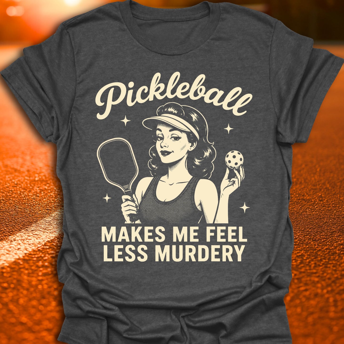 Less Murdery Vintage Pickleball T-Shirt