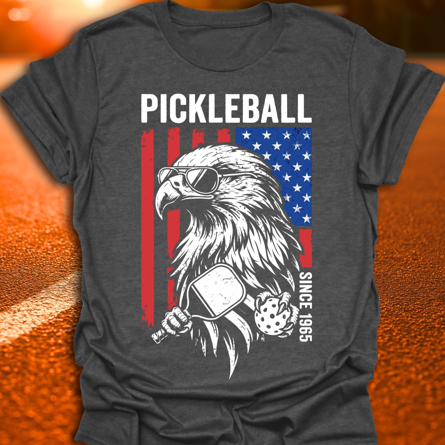 American Flag Eagle Pickleball T-Shirt