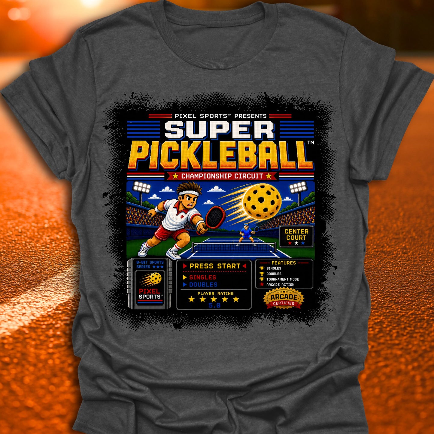 Super Pickleball Retro Gamer T-Shirt