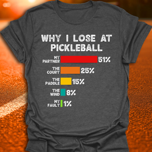 Why I Lose At Pickleball T-Shirt