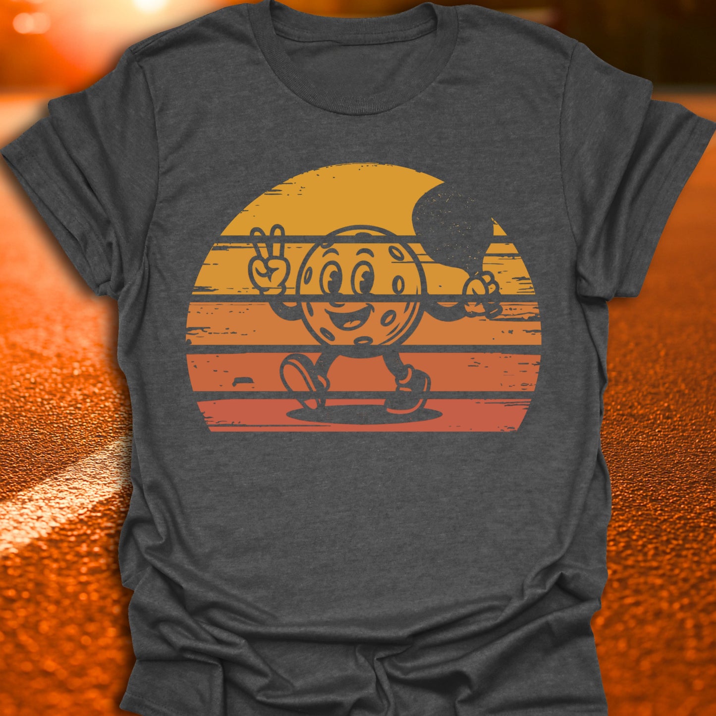Retro Sunset Pickleball T-Shirt