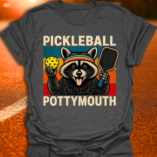 Pickleball Pottymouth Raccoon T-Shirt