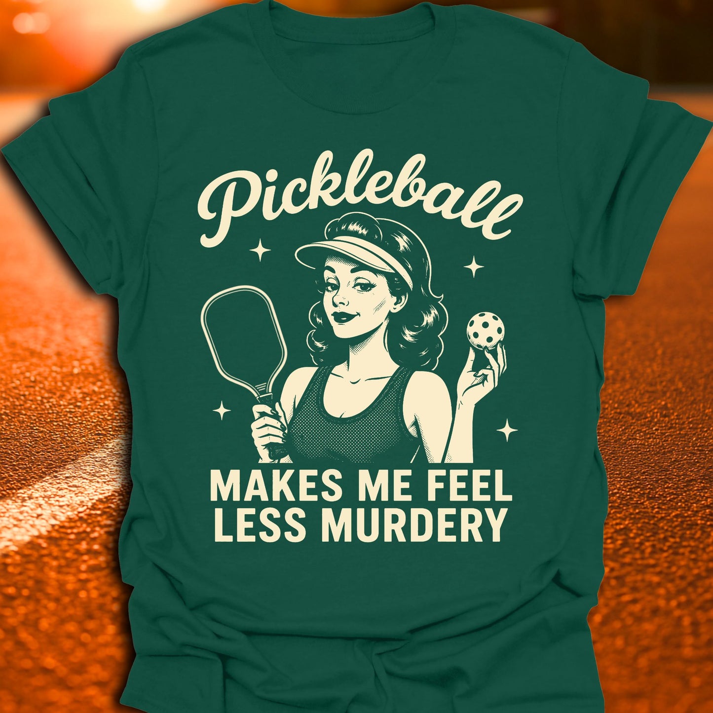 Less Murdery Vintage Pickleball T-Shirt