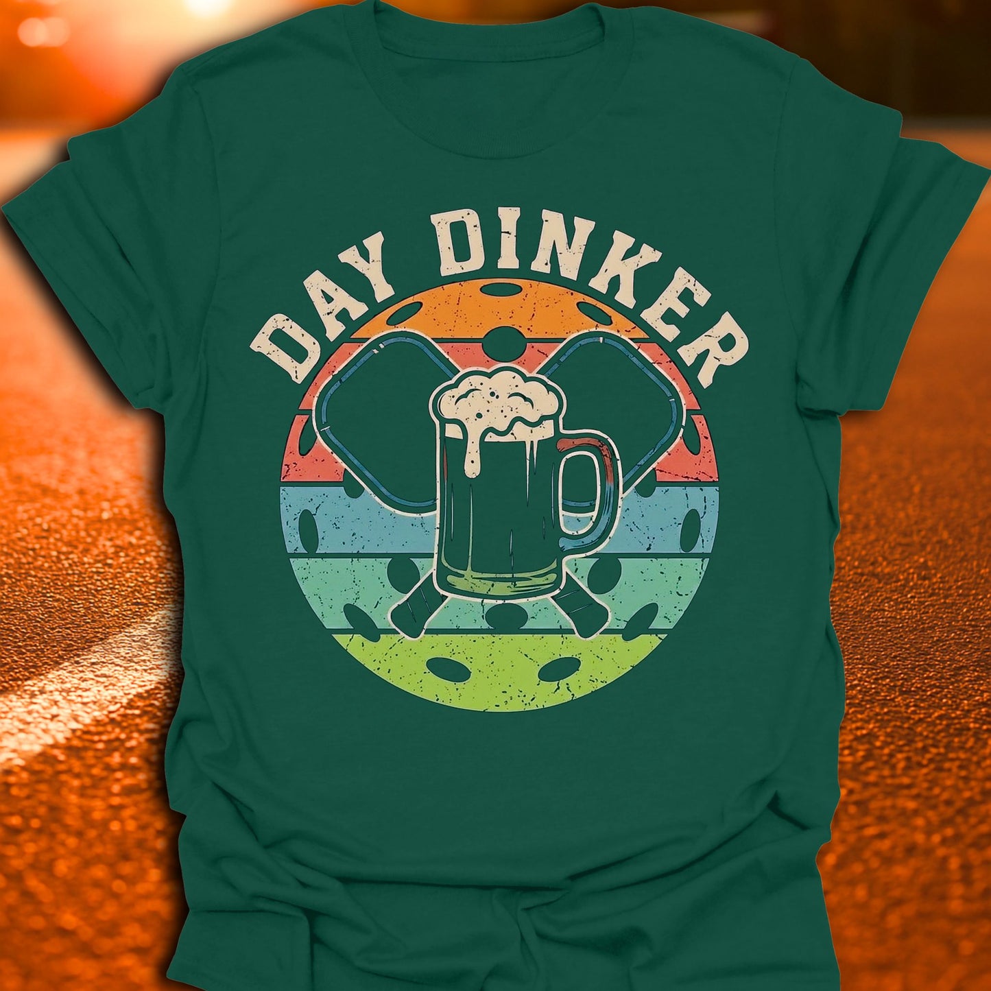 Day Dinker Sunset Pickleball T-Shirt