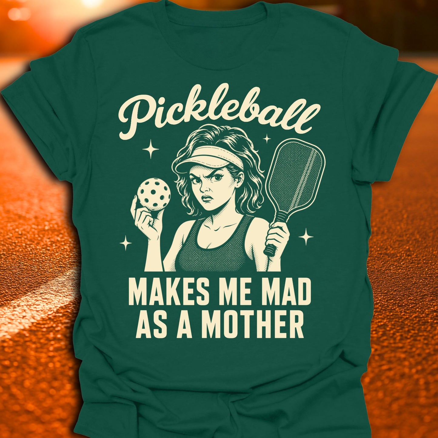 Mad As A Mother Vintage Pickleball T-Shirt