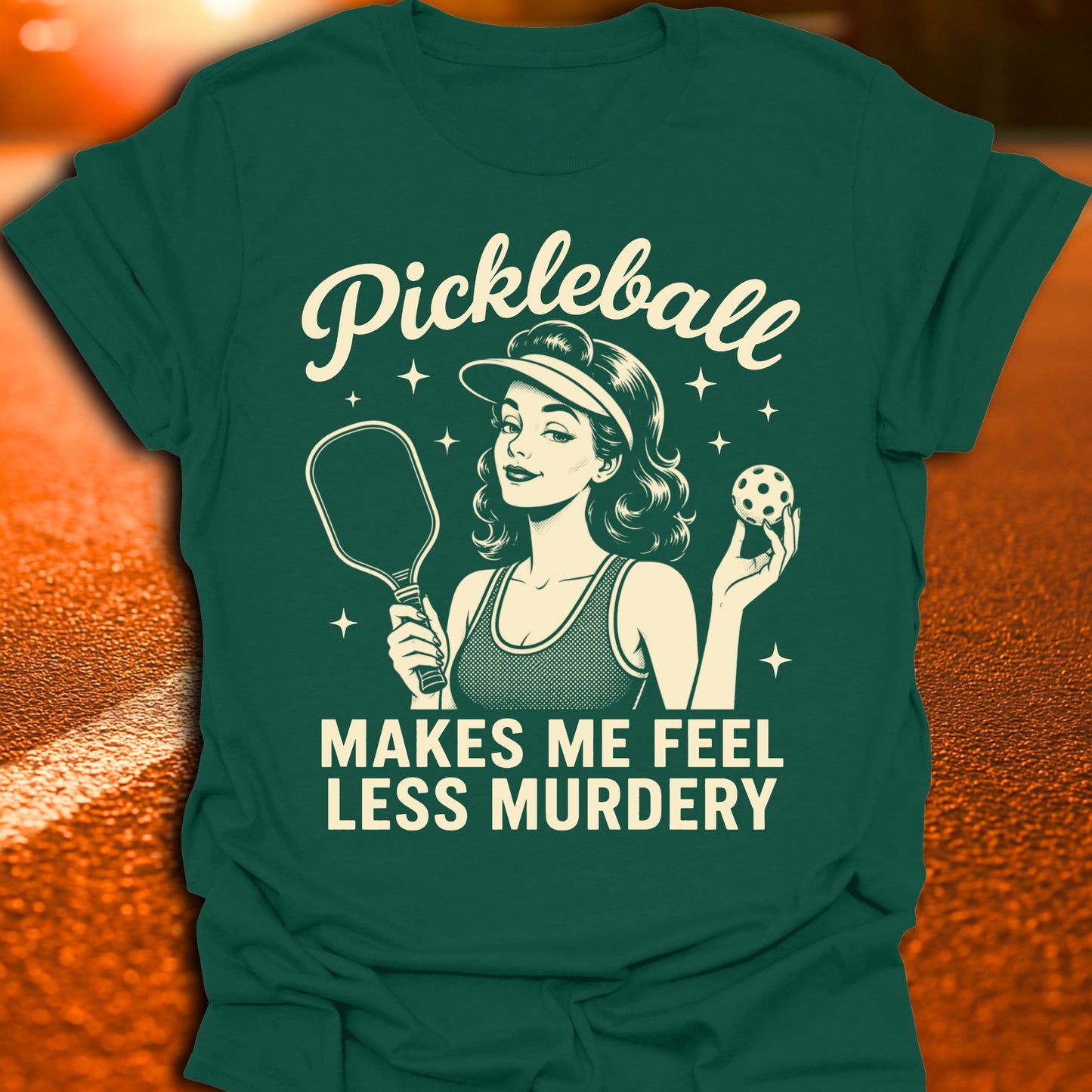 Less Murdery Vintage Pickleball T-Shirt