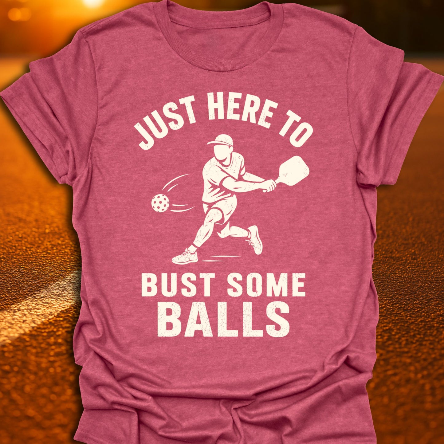 Just here To Bust Some Balls Varsity Pickleball T-Shirt