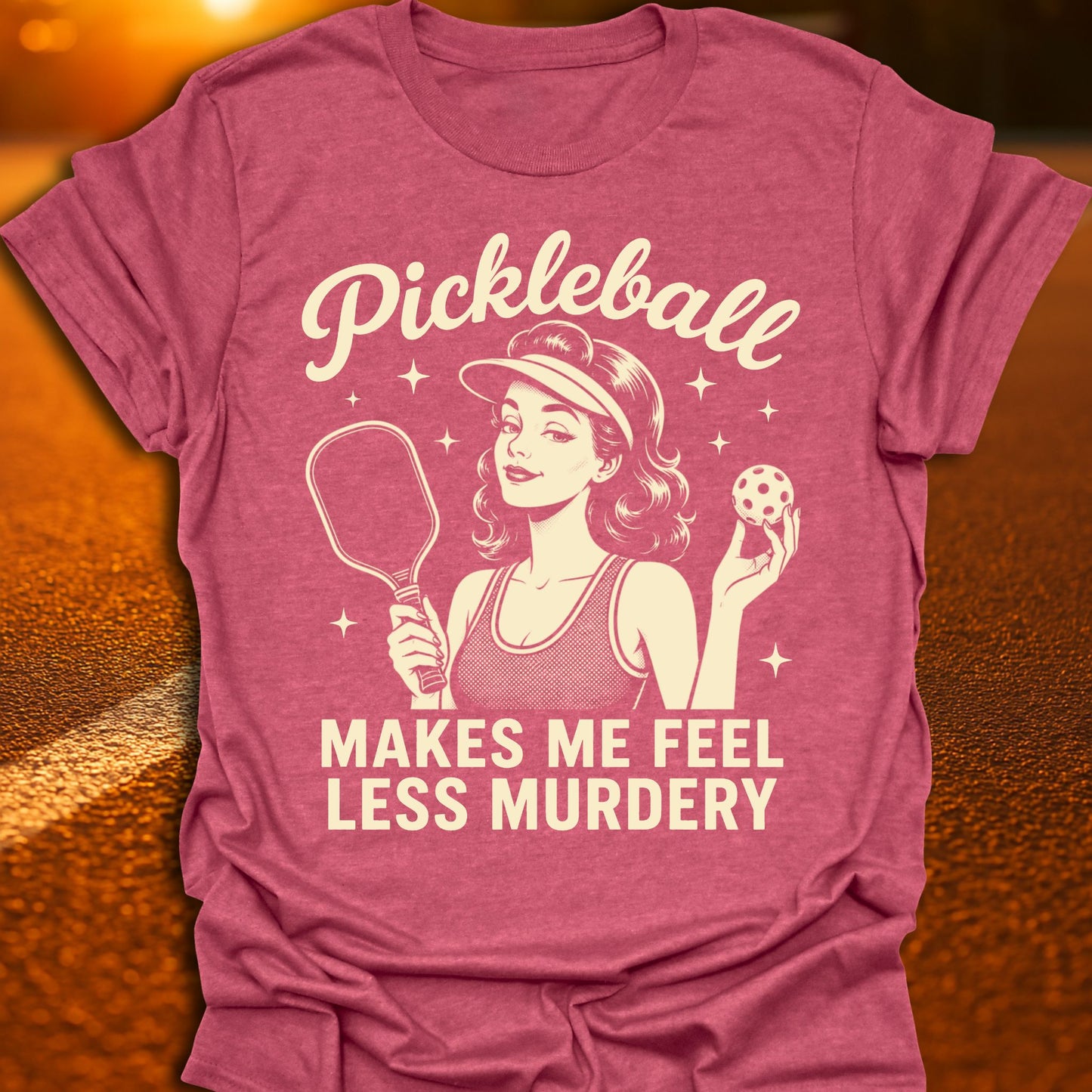 Less Murdery Vintage Pickleball T-Shirt