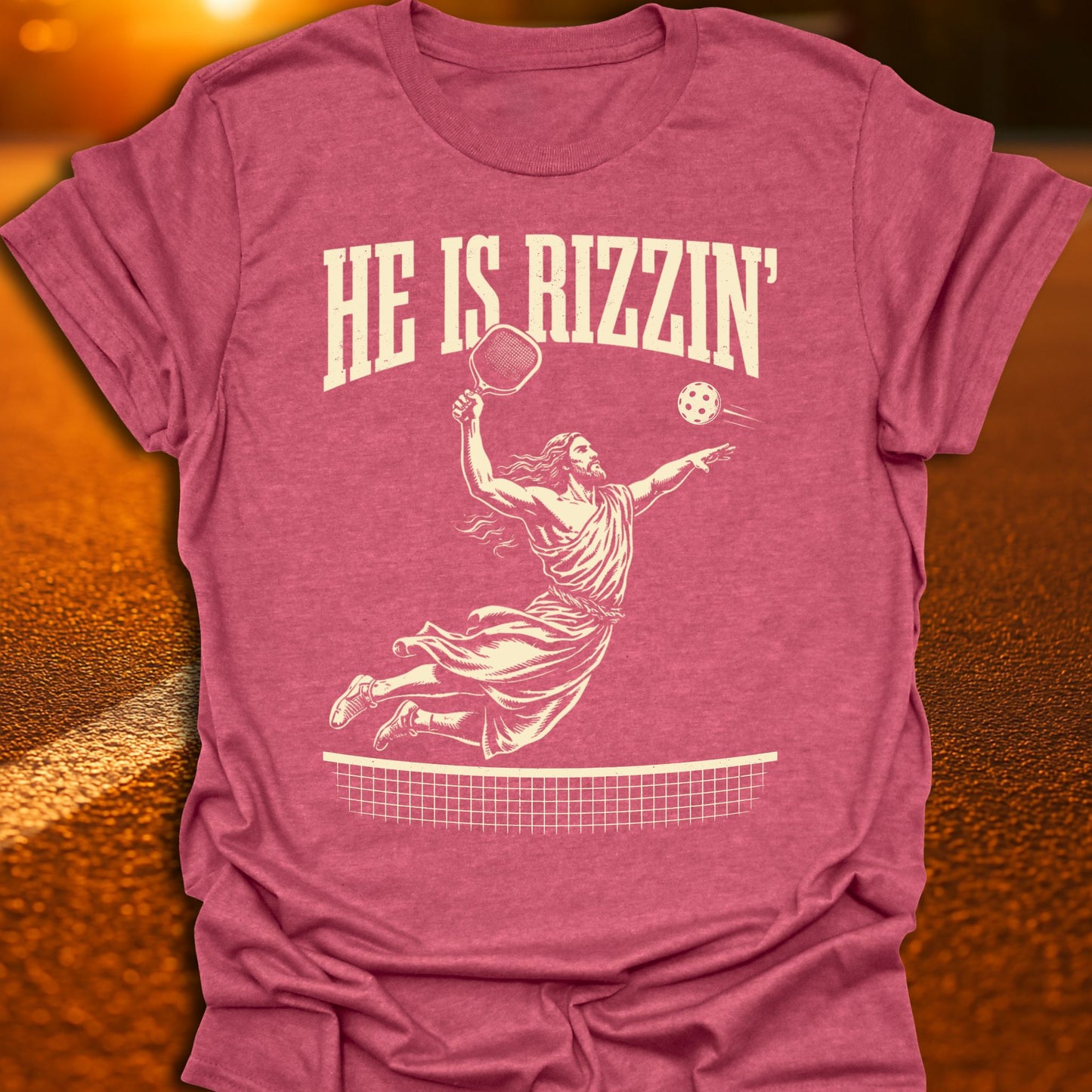 He Is Rizzin' Jesus Pickleball T-Shirt