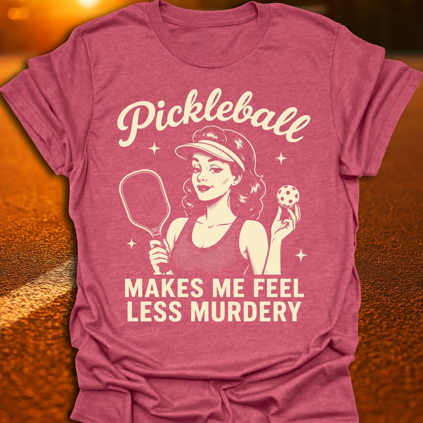 Less Murdery Vintage Pickleball T-Shirt