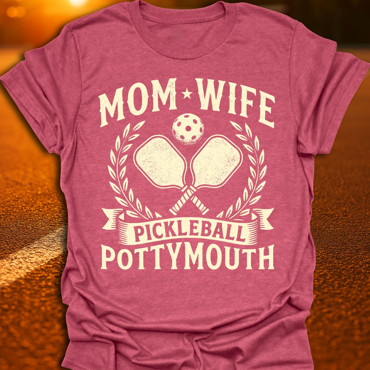 Mom, Wife, Pottymouth Vintage Pickleball T-Shirt