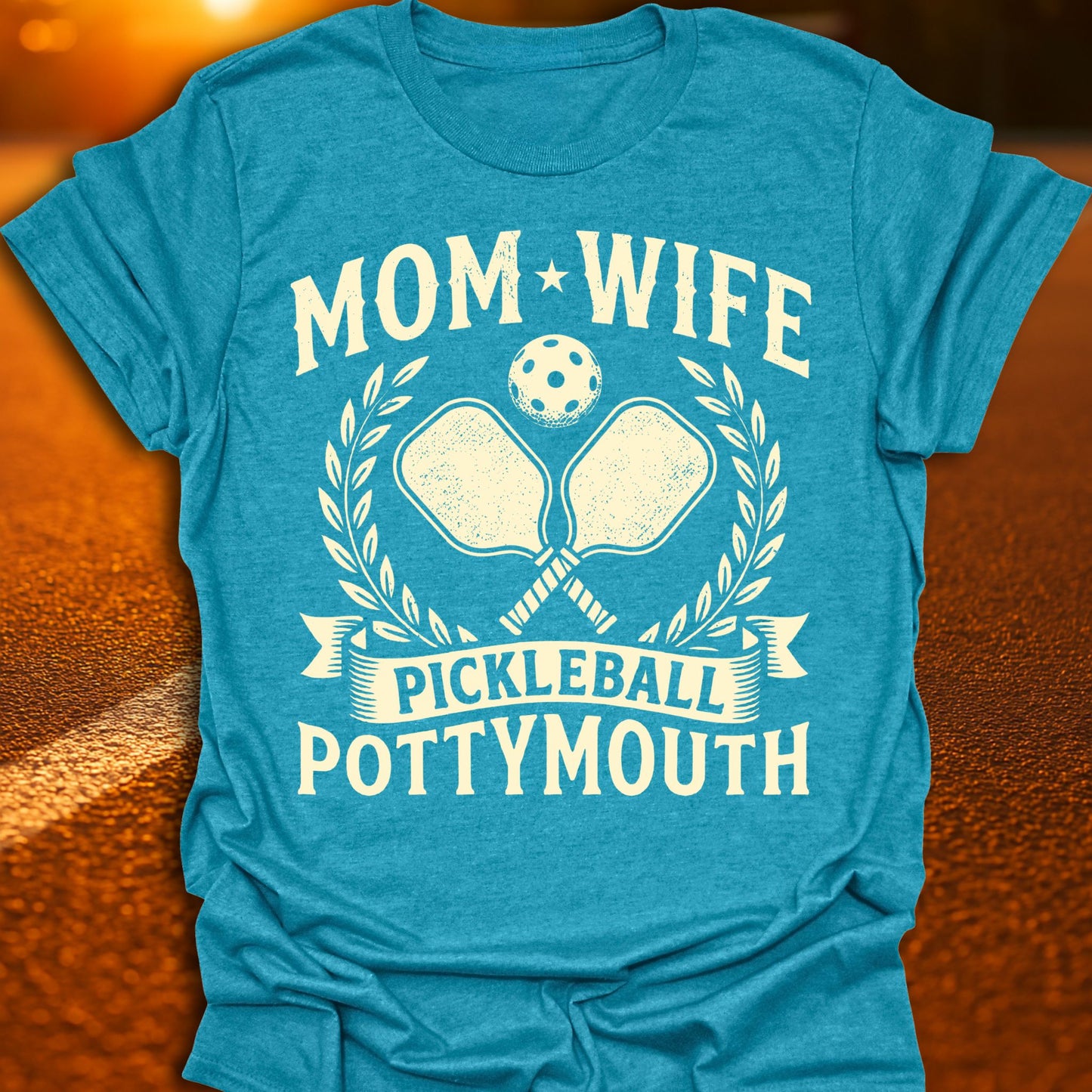 Mom, Wife, Pottymouth Vintage Pickleball T-Shirt