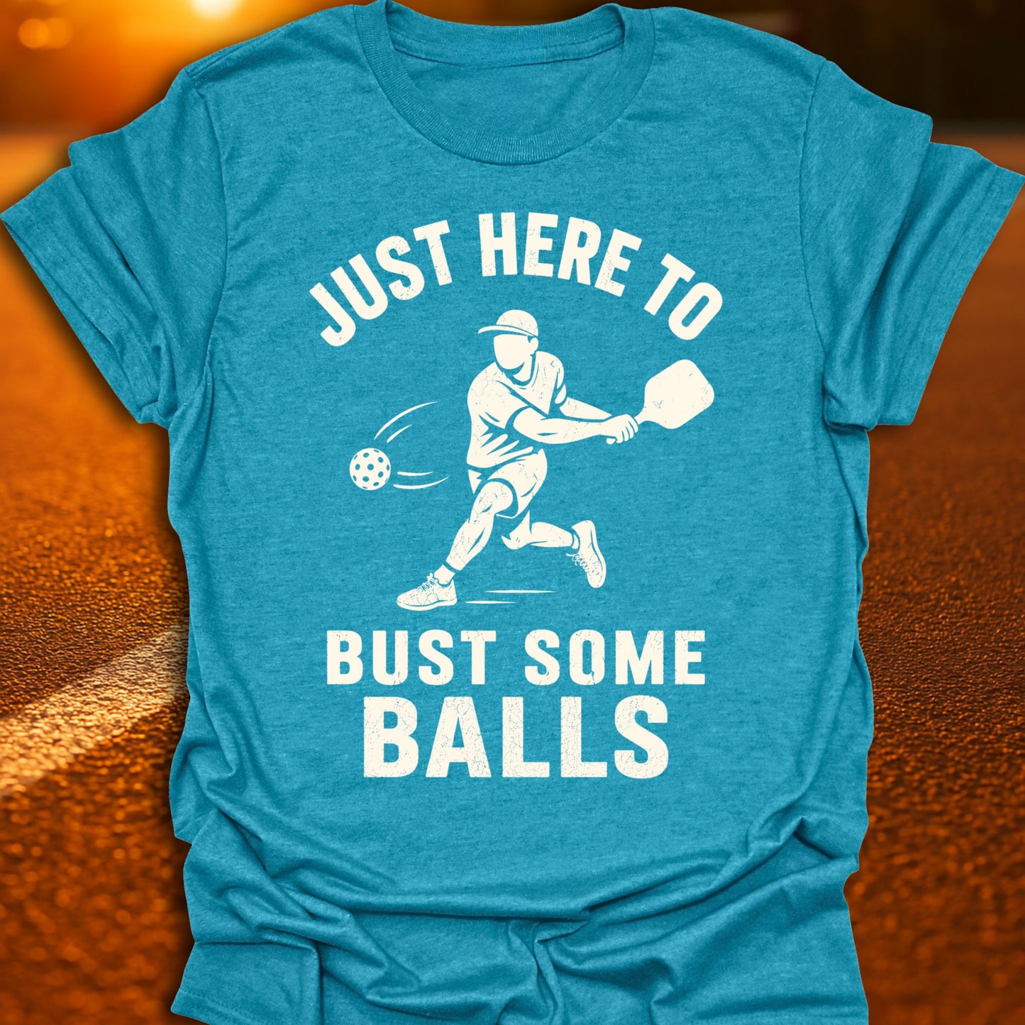 Just here To Bust Some Balls Varsity Pickleball T-Shirt