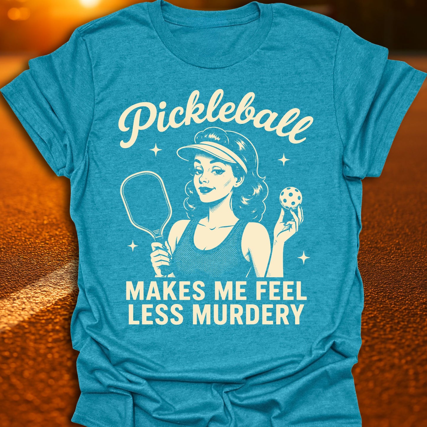 Less Murdery Vintage Pickleball T-Shirt