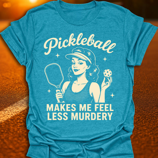 Less Murdery Vintage Pickleball T-Shirt