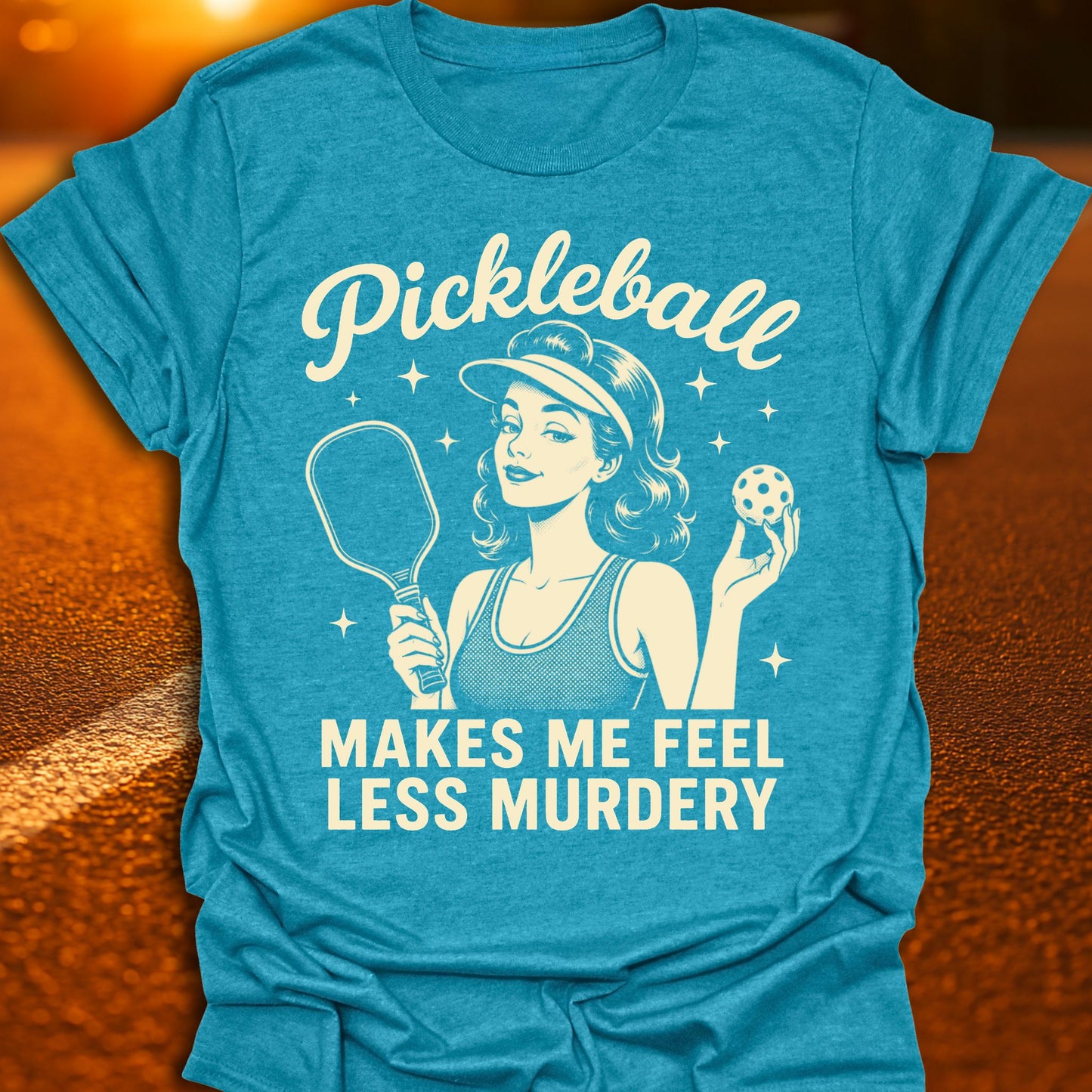Less Murdery Vintage Pickleball T-Shirt