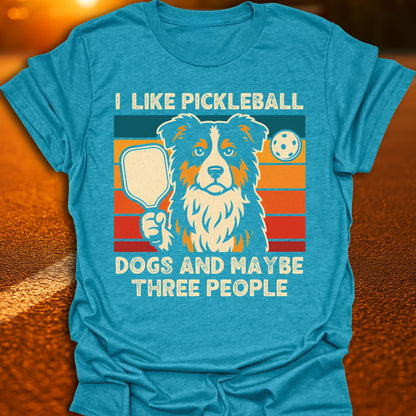 I Like Pickleball Dogs & Three People T-Shirt