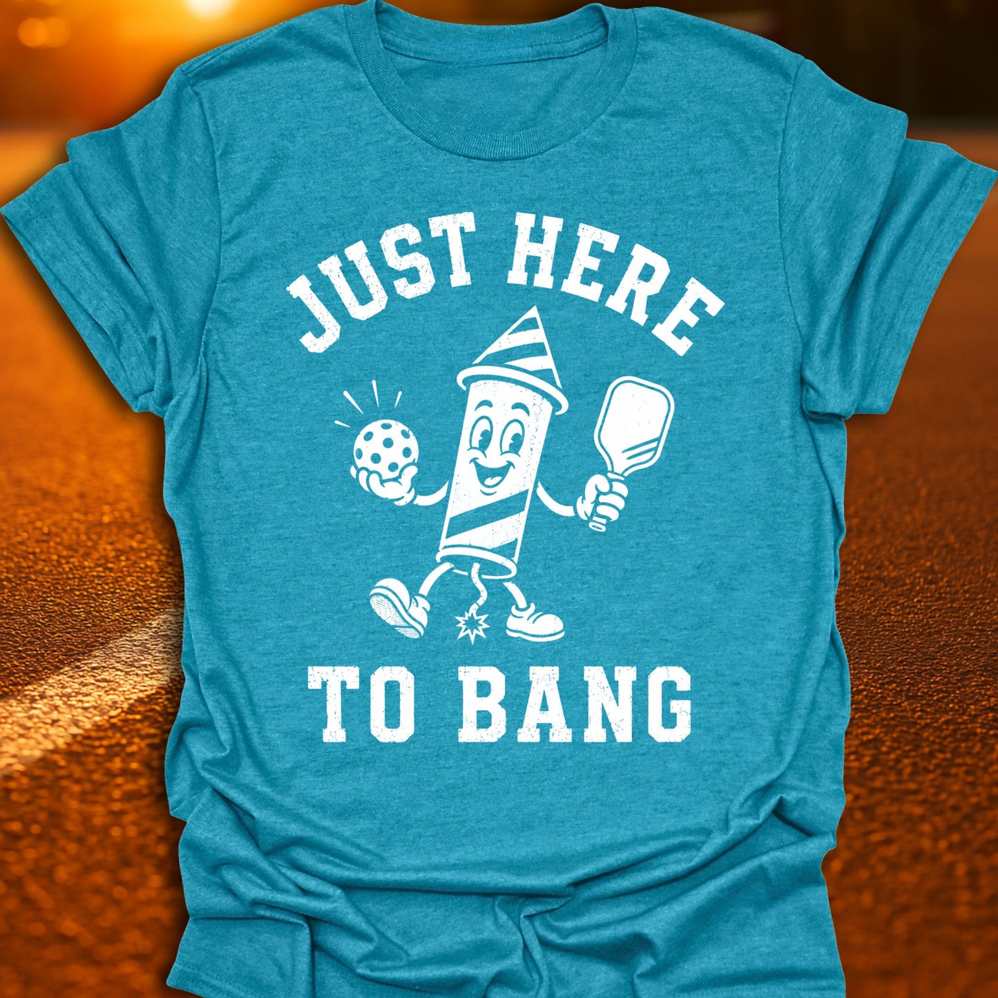 Just Here To Bang Vintage Pickleball T-Shirt