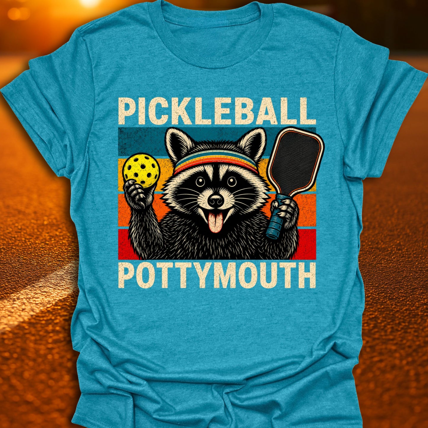 Pickleball Pottymouth Raccoon T-Shirt