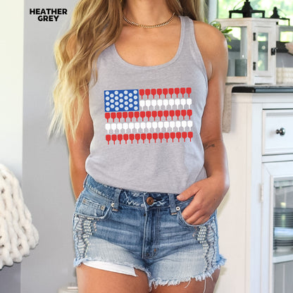 American Pickleball Flag Racerback Tank