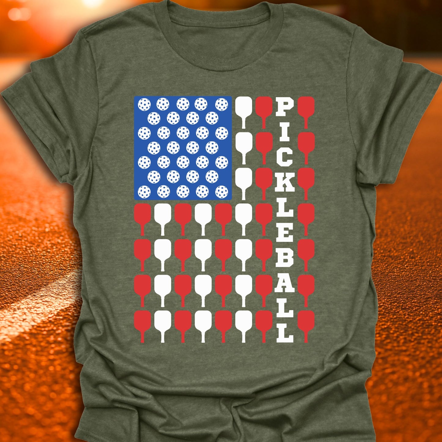 American Pickleball Flag T-Shirt