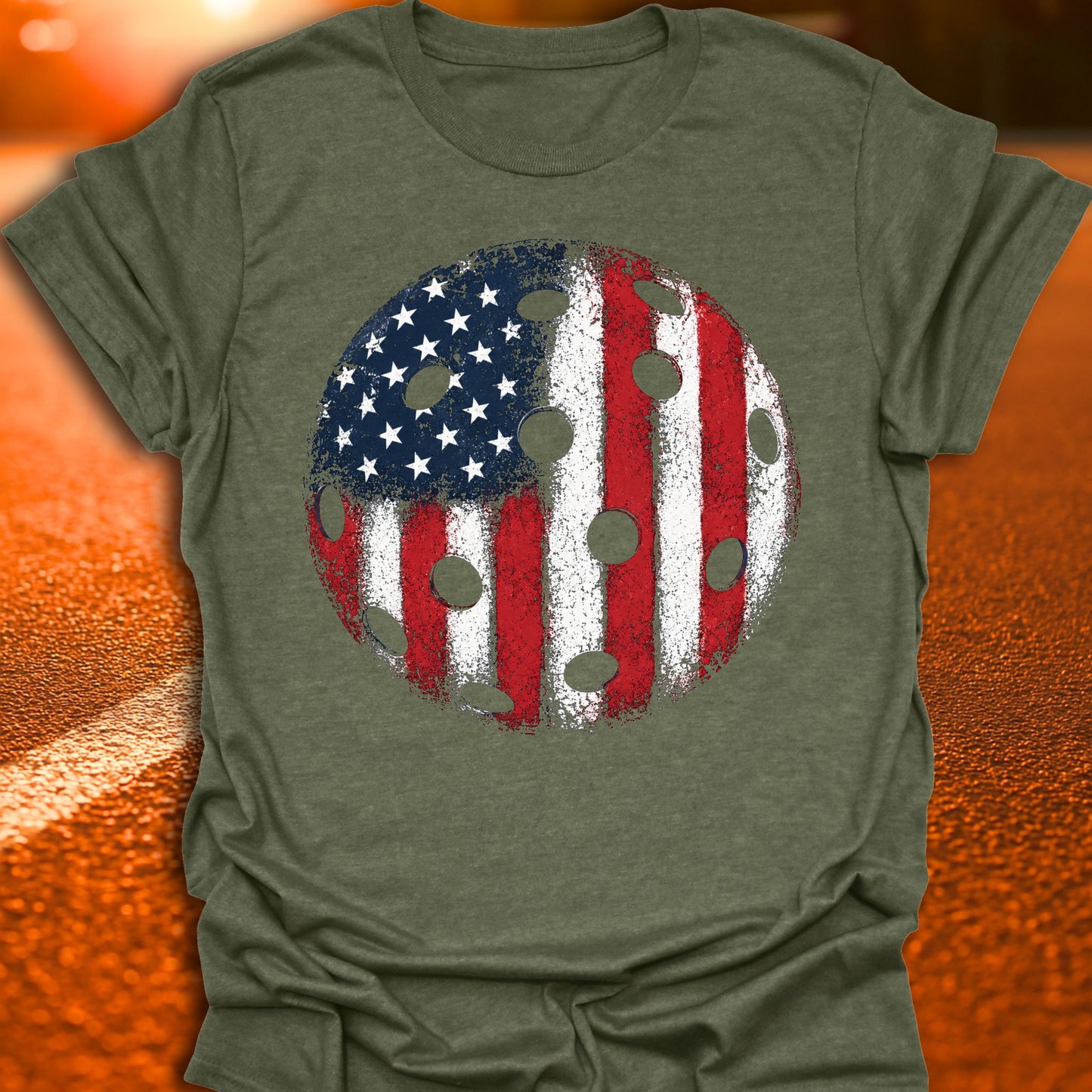 American Flag Pickleball Graphic T-Shirt