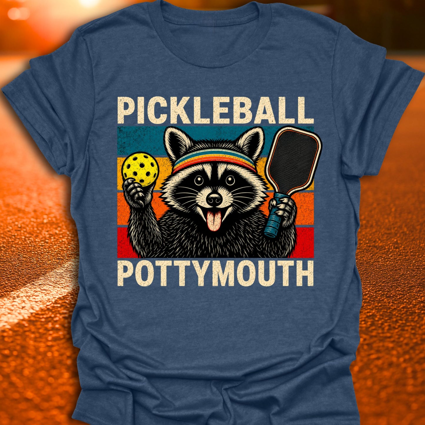 Pickleball Pottymouth Raccoon T-Shirt
