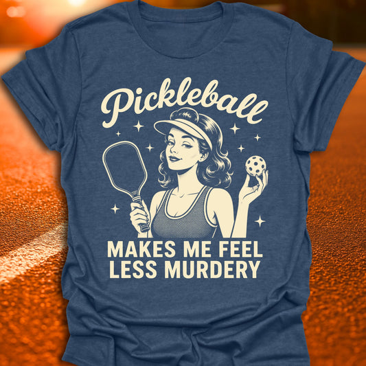 Less Murdery Vintage Pickleball T-Shirt
