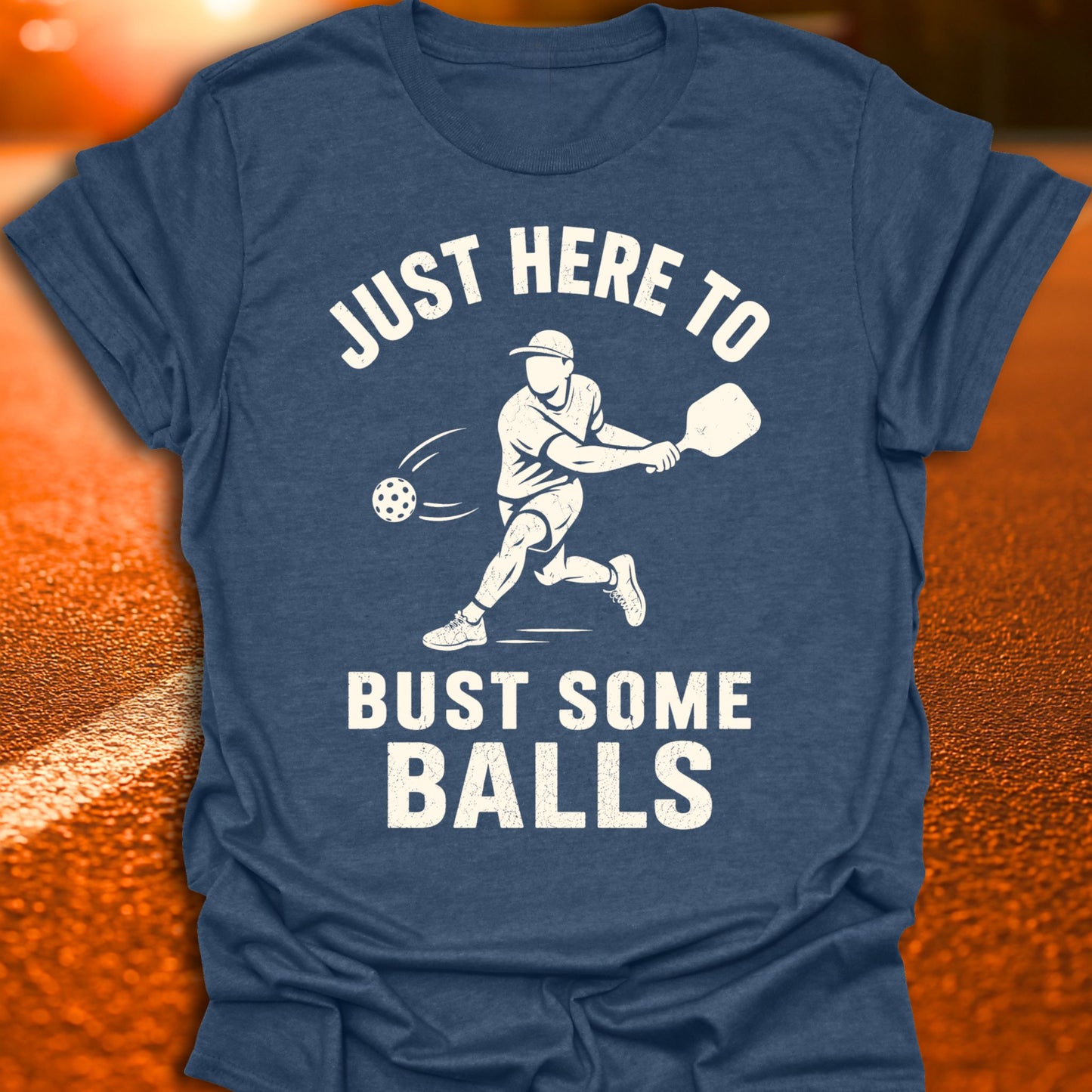 Just here To Bust Some Balls Varsity Pickleball T-Shirt