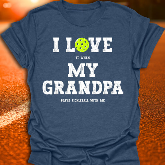 I Love My Grandpa Pickleball T-Shirt