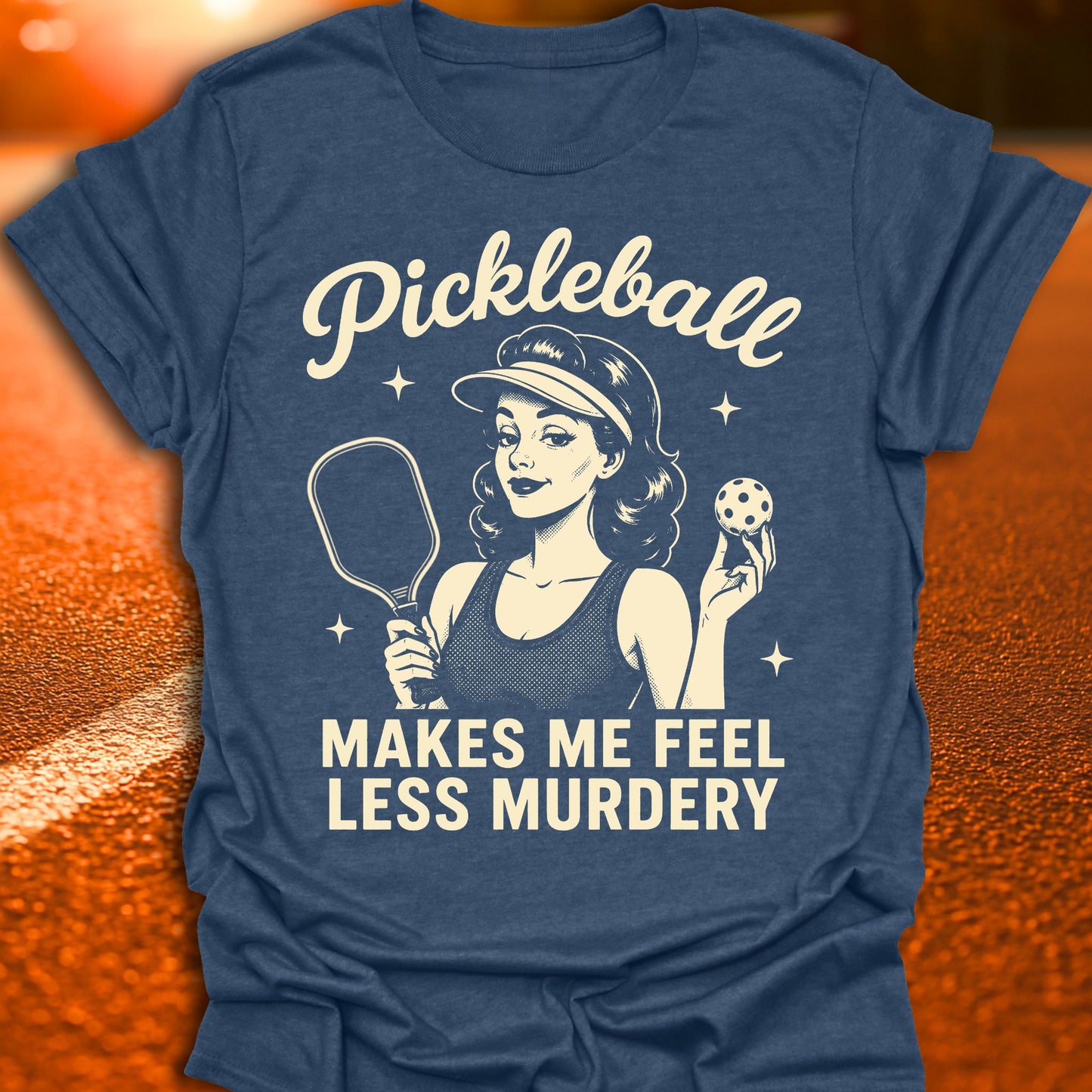 Less Murdery Vintage Pickleball T-Shirt