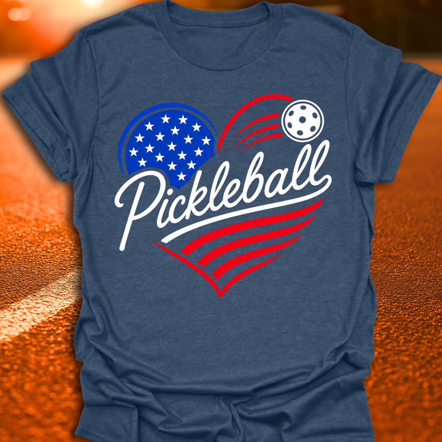 Patriotic Heart Pickleball T-Shirt