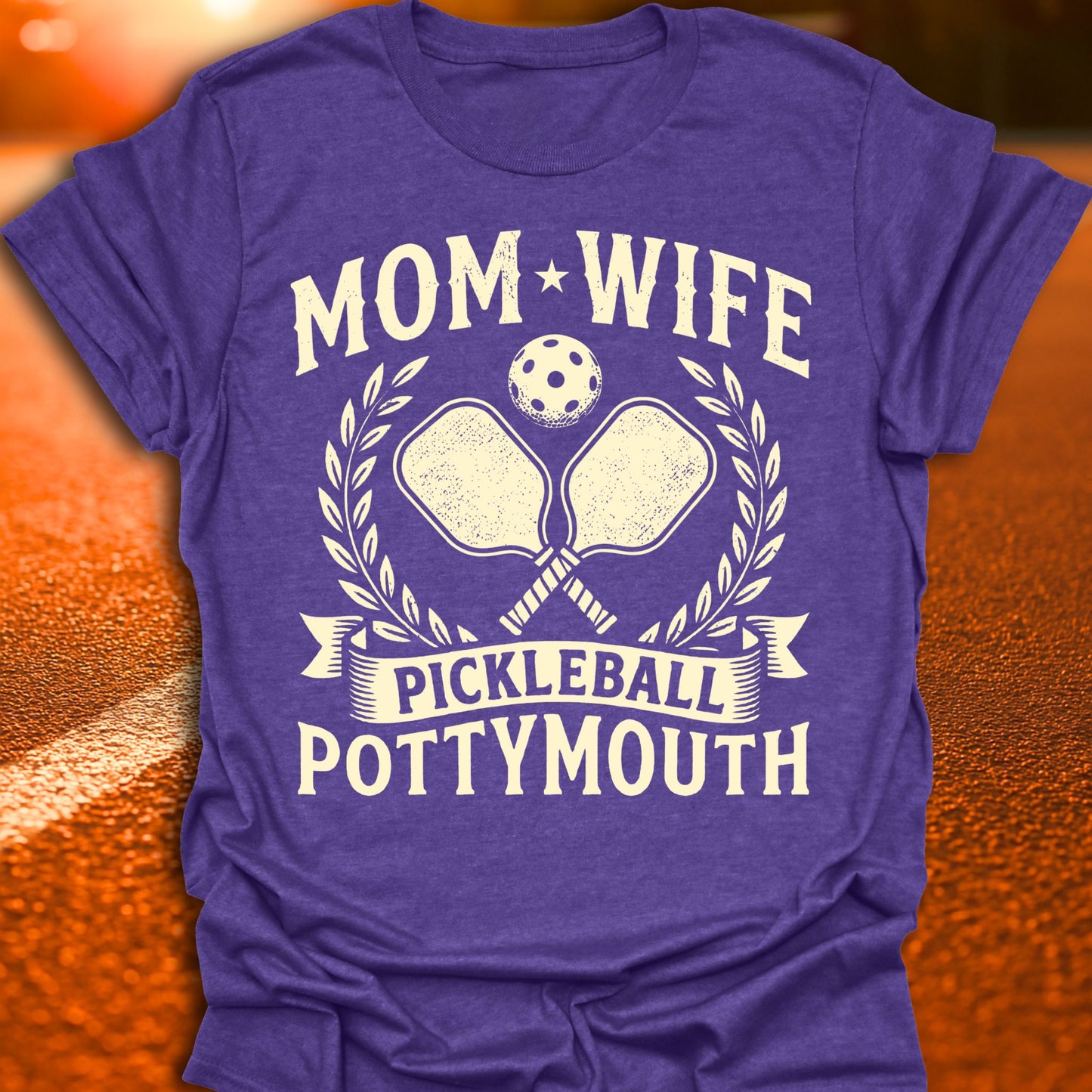 Mom, Wife, Pottymouth Vintage Pickleball T-Shirt