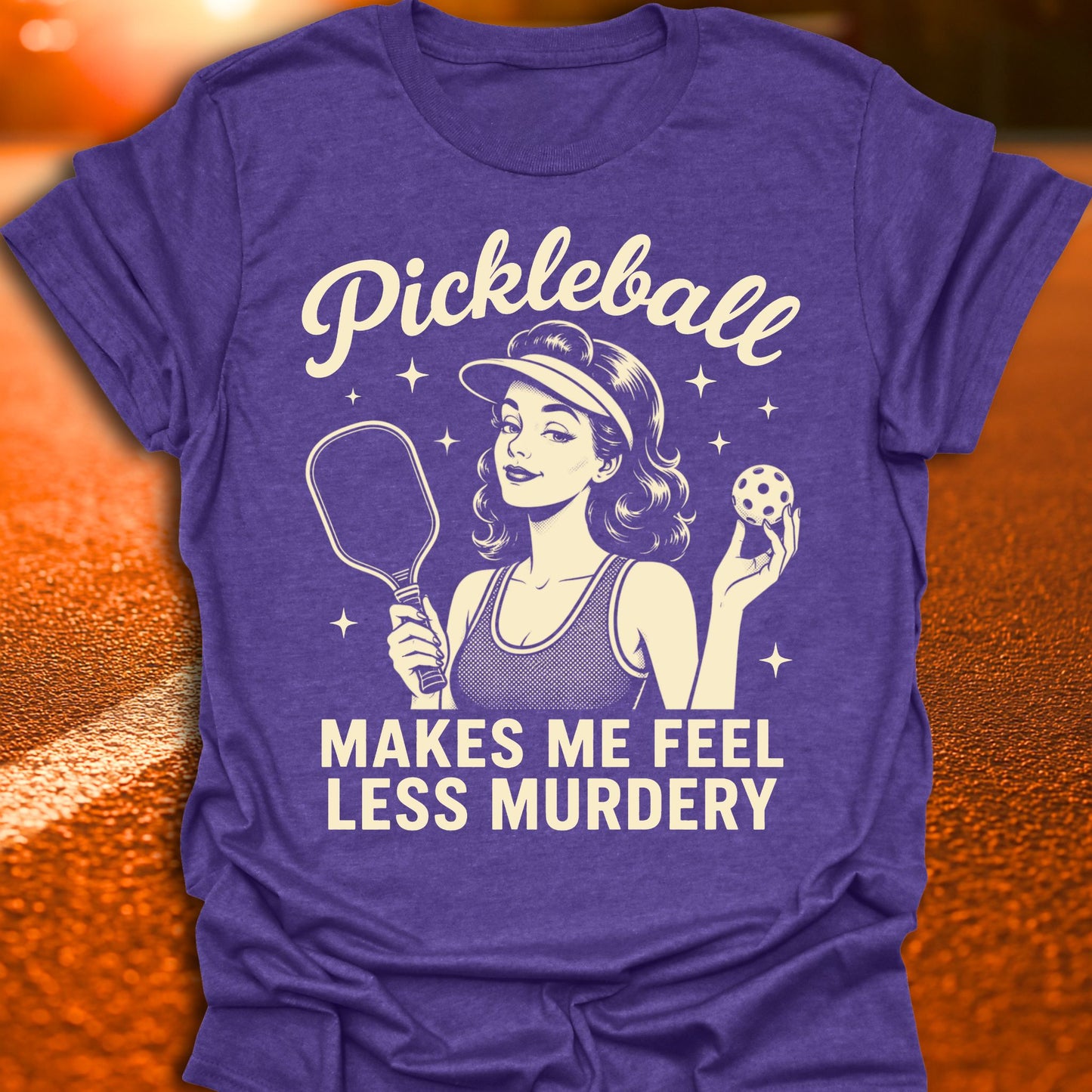 Less Murdery Vintage Pickleball T-Shirt