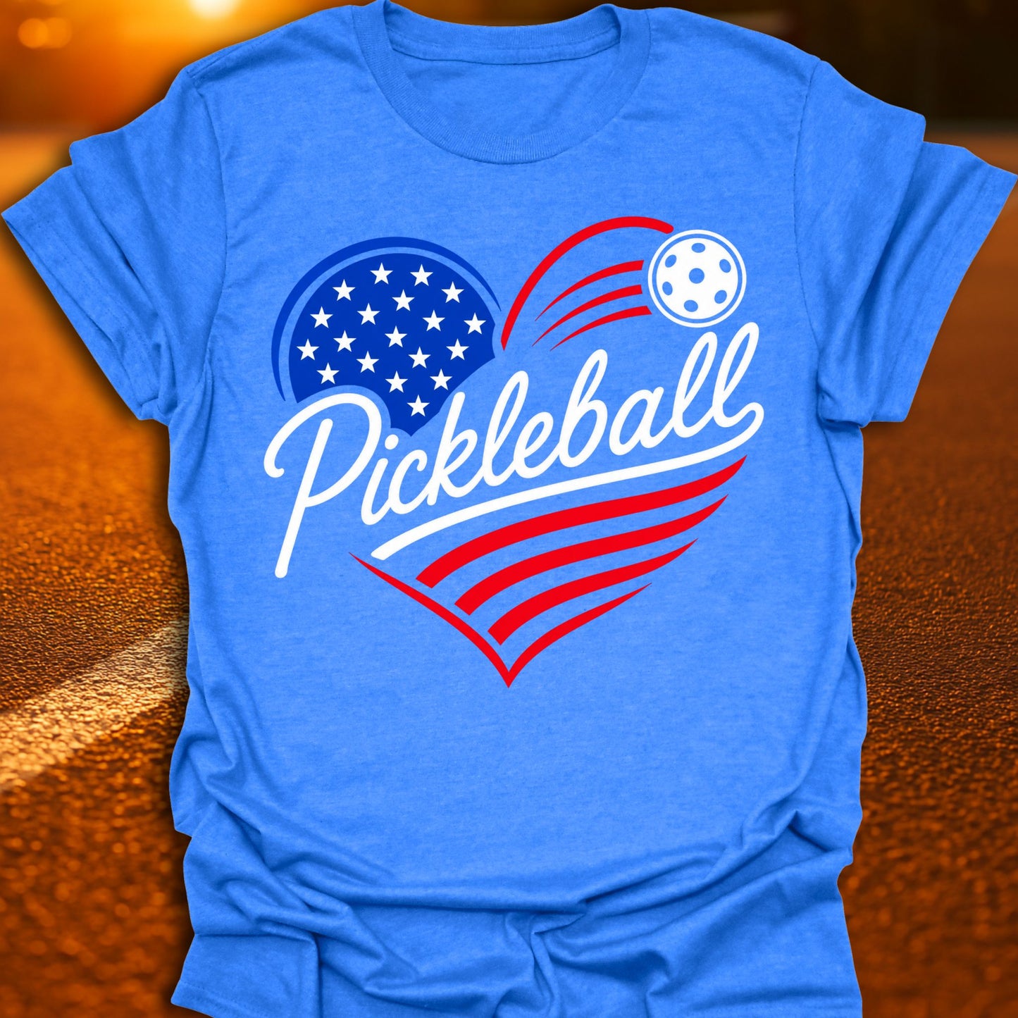 Patriotic Heart Pickleball T-Shirt