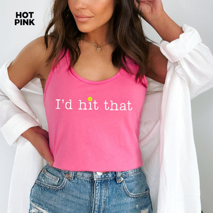I'd Hit That Pickleball Racerback Tank