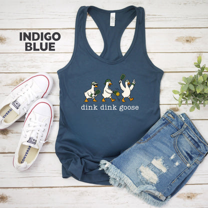 Dink Dink Goose Pickleball Racerback Tank